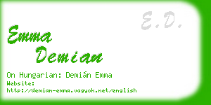 emma demian business card
